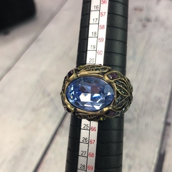 Heidi Daus Vintage Crystal Gold Tone Cocktail Sparkly Statement Ring size 10.5 - Picture 6 of 8